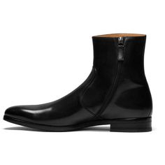 Men Black Zipper Genuine Le... Modern Business Boots With Zipper Closure, Business Chelsea Boots With Zipper For Fall, Fall Business Chelsea Boots With Zipper Closure, Business Chelsea Ankle Boots With Zipper, Classic Business Boots With Zipper Closure, Sleek Black Chelsea Boots For Business, Business Chelsea Ankle Boots With Zipper Closure, Mens Leather Boots Black, Business Chelsea Boots With Zipper Closure