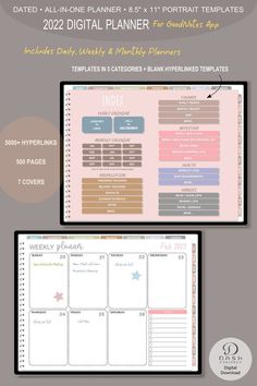 a planner with the text, date - in - one planner for portrait templates