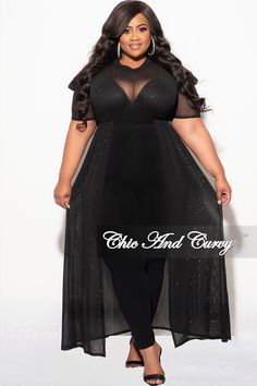 Polyester %: 95 Spandex %: 5 Black And Gold Plus Size Outfit Ideas, New Years Plus Size Outfit Ideas, All Black Plus Size Outfit For Party, Cocktail Attire For Women Plus Size, Plus Size Clubbing Outfits, Black Sheer Top Outfit, Cute Birthday Outfits Black Women, Sheer Top Outfit, Black And Gold Outfit