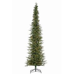 a tall artificial christmas tree with lights