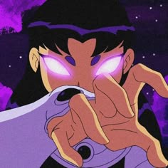 an animated image of a man holding his hand up to his face with glowing eyes