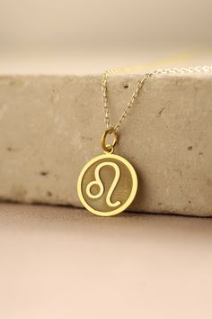 Gold Leo Zodiac Pendant - Leo Zodiac Gold Necklace ● Material of pendant: Solid Gold 14k ( REAL GOLD ) ● Metal Stamp: 14k ( REAL GOLD ) ● The pendant is available in 5 sizes: - 12,7 mm / 0.5 inches (Diameter) - 14,0 mm / 0,55 inches ( Diameter ) In the photos - 15,3 mm / 0.6 inches ( Diameter ) - 16,5 mm / 0,65 inches ( Diameter ) - 19,1 mm / 0,75 inches ( Diameter ) ( In the photos the size is 14mm / 0.55 inches Diameter ) ( Jump Ring inner diameter: 4 mm ) ● Material of chain: Solid gold 14k ( Leo Zodiac Jewelry, Leo Zodiac Necklace, Lion Necklace Women, Leo Jewelry, Leo Pendant, Leo Necklace Zodiac, Luxury Gold-plated Zodiac Sign Necklaces, Leo Necklace, Gold Plated Zodiac Sign Pendant Jewelry