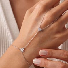 lotus flower handlet Dainty Diamond White Jewelry With Si Clarity, Dainty Hand Set Diamond Jewelry, White Gold Gemstone Bracelet Jewelry, Dainty Hand-set Diamond Jewelry, Delicate Hand-set Diamond Jewelry, Delicate Sterling Silver Bracelet Jewelry, Dainty Diamond White Promise Jewelry, Delicate Adjustable Hand-set Jewelry, Delicate Sterling Silver Jewelry With Diamond Accents