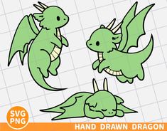 an image of a green dragon with wings on it's back, and another drawing in