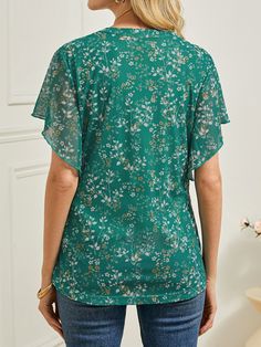 Casual V Neck Floral Loose Blouse | justfashionnow Sleeve Work Blouse, Elegant V-neck Floral Print Tops, Casual V-neck Floral Print Embroidered Top, Stretch Floral Print V-neck Blouse, Multicolor Floral Print V-neck Top, Multicolor Floral Print V-neck T-shirt, Loose Shirts, Loose Blouse, Work Blouse