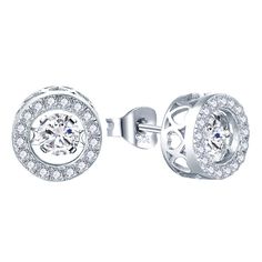 PRICES MAY VARY. ❤️ YL Design - These tasteful stud design dancing diamond earrings are a classic piece of jewelry for any woman, perfect for any occasion ❤️ Material - 925 sterling silver with 18k white gold plated, Excellent electroplate technique, nickel free, lead free and hypoallergenic ❤️ Size & Stone - Halo stud earrings high: 0.36"(9mm); set with 2 pieces 4mm and 34 pieces 1mm round-brilliant-cut 5A cubic zirconia 🎁 Perfect Gift - Come with gift box; great gift for Christmas, Valentine' Dancing Diamond, Stud Design, Halo Stud Earrings, Round Halo, Halo Earrings, Halo Earrings Studs, Solitaire Studs, Cubic Zirconia Jewelry, Amethyst Jewelry