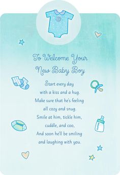 Scrapbook Poems, Baby Card Messages, Baby Boy Messages, Kiss And Hug, Baby Boy Scrapbook Layouts