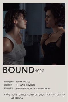 the movie poster for bound starring two women