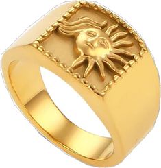 Sun Design Jewelry Promise Ring, Sun Design Ring Jewelry Gift, Gold Rings With Sun Design As Gift, Gold Rings With Sun Design For Gift, Indie Accessories, 90's Aesthetic, Accessories Y2k, Aesthetic Accessories, Artsy Outfit