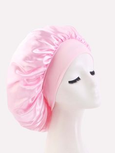 Pink Basics Collar  Fabric   Embellished  Spring/Summer,Fall/Winter Women Accessories Silk Bonnet, Satin Bonnet, Hair Bonnet, Best Doctors, Skincare Tools, Stretch Band, True Beauty, Hair Tools