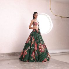 Embroidered Lehenga With Matching Blouse And DupattaFrom Mahima Mahajan's Fida collection. DELIVERY TIMEPlease allow 6-8 weeks for your outfit to arrive. FABRIC DETAILSOrganza, Shantoon Professional cleaning only. Green Floral Print Lehenga With Traditional Drape, Green Floral Print Choli For Navratri, Traditional Green Floral Print Lehenga, Green Lehenga With Floral Print And Traditional Drape, Designer Green Floral Print Lehenga, Green Floral Print Dupatta For Reception, Designer Green Floral Lehenga, Fitted Green Lehenga With Floral Print, Green Floral Print Traditional Wear For Wedding