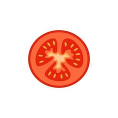 a tomato cut in half on a white background