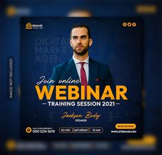 a webinar for training session with a man in a suit and red tie