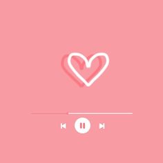 a pink background with a white heart in the center and an mp3 player below it