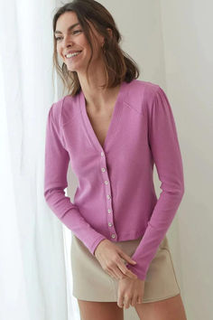 Eco Cardigan Tyler. Breathable and soft for maximum comfort our Cottan Modal Rib feels silky against the skin and hugs the body in all the right places. Even better is this fabric is made using sustainable biodegradable Lenzing® modal to help reduce environmental impact Relaxed Fit Long Sleeve Fine Knit Cardigan, Fine Knit Long Sleeve Cardigan With Relaxed Fit, Chic Fitted Everyday Cardigan, Summer Solid Color Long Sleeve Cardigan, Solid Long Sleeve Summer Cardigan, Fitted Long Sleeve Cardigan For Everyday, Trendy Fine Knit Spring Cardigan, Solid V-neck Cardigan For Day Out, Spring Stretch Cardigan For Everyday