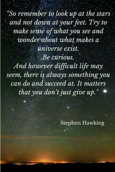 a quote from stephen hawking on the night sky