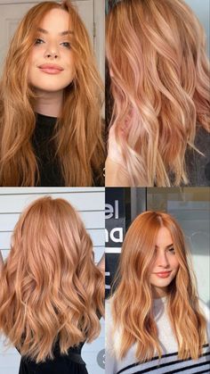 Strawberry Blonde Before And After, Rudy Blond, From Blonde To Red Hair Before And After, Warm Spring Hair Color, Blondish Red Hair, Jahodová Blond, Color Correction Hair, Red Blonde Hair, Strawberry Blonde Hair Color