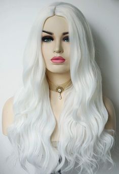 PRICES MAY VARY. Feature: This hairstyle is special for movie TV character white wigs for black cat costume costume wig costume for women.The curls are loose and natural. Material:Heat Friendly synthetic fiber ,they are not itchy ,hot and heavy.it feels like real hair.can be dyed,colored and no tangle. Color:white color ,Length: 70 cm+_3cm. Usage: women Occasion:party ,black cat DC costume party and Halloween cosplay. Description White costume wig for women   
 Color:white 
 Hairstyle: Long blac Black Cat Dc, White Walker Costume, Movie Character Cosplay, Black Cat Costume, Dc Costumes, Black Cat Costumes, White Wig, Character Cosplay, White Costume