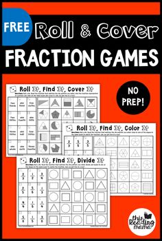 the free roll and cover fraction games for kids