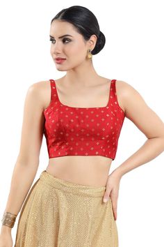 Buy Women's Red Art Silk Readymade Saree Blouse Online Blouse Designs Traditional, Lehenga Blouses, Blouses Indian, Designer Saree Blouses, Sleeveless Saree Blouse, Wedding Blouses, Sleeveless Blouse Saree, Bridal Blouses, Saree Blouses Online