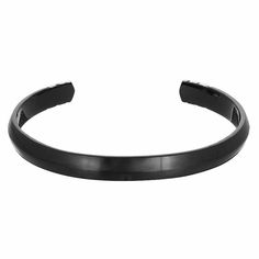 "Add something new to your daily wardrobe with this handsome black enamel cuff bangle bracelet. Add something new to your daily wardrobe with this handsome black enamel cuff bangle bracelet. Length: 8.5 in. Metal: stainless steel Plating: black enamel Finish: polished Packaging: boxed Please note, due to the high value of this item, a signature may be required upon delivery. Size: 8.5"". Gender: male. Age Group: adult." Classic Black Bangle Bracelet, Classic Black Bangle Bracelets, Classic Black Cuff Bracelet Bangle, Classic Black Cuff Bracelet In Bangle Style, Adjustable Black Cuff Bangle, Modern Black Cuff Bangle Bracelet, Formal Black Enamel Bangle, Black Cuff Bracelet For Formal Occasions, Black Cuff Bracelets For Formal Occasions