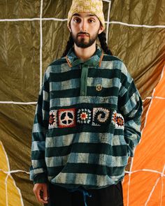 Custom Streetwear, Story Mfg, Batik Pattern, Patchwork Jacket, Blue Cardigan, Camping Shirt, Vintage Crochet, Crochet Ideas, Diy Clothes