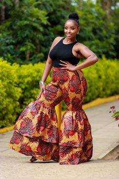 What comes to mind when you think of an outfit that speaks both the style and comfort language? Well, this stretchy high waist flare Ankara pants from Kayammah should be the only thing that crosses your mind. The high waist and stretchiness of this pants will accentuate your waistline and curves giving you a flattering hourglass look. Aside from that, the pants are made from a premium blend of stretchy material that will offer and all-day comfort and freedom of movement. Embrace a timeless look Ankara Trousers Pants High Waist, Fitted Flare Bohemian Wide Leg Pants, Ankara Trousers Pants, Ankara Pants, Ankara Trousers, Stretchy Pants, Flare Leg Pants, Bell Bottom Pants, Bell Bottom