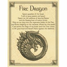 a card with an image of a fire dragon on it's front and back side