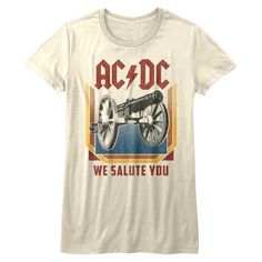 "AC/DC Women's T-shirt by American Classics Part Scottish, part Aussie, 100% High Voltage Rock Legends! Formed in Sydney in 1973, AC/DC went from Dirty Deeds Done Dirt Cheap on the Highway to Hell to Back to Black in The Flick of the Switch! They have sold over 200 million albums worldwide and they are still working on new music. Wear some rock history, this cool AC/DC graphic t-shirt is vintage style print with a distressed look as if you bought it at an AC/DC Concert Tour in the 80's What's in Acdc Shirt, Highway To Hell, Rock And Roll Bands, Rock N Roll Music, Rock Tees, Black Rock, Ladies T Shirt, Band Shirts, Tour Shirt