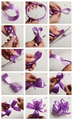 step by step instructions on how to make a ribbon bow