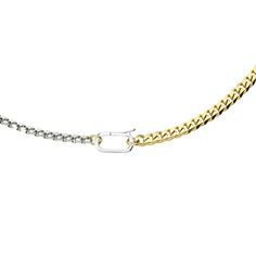 two tone gold and silver chain necklace