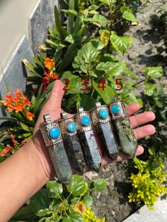 Experience the natural beauty of our Mystical Pointed Labradorite and Turquoise Tibetan Silver Amulet. Handcrafted with a Natural Labradorite stone and turquoise, this unique pendant is more than just jewelry, A perfect accessory for personal empowerment and meaningful connection. This listing is for 1 piece. Measurement: approximately Length 100(measuring from bail to bottom), width 27mm from the widest side, bail size: 11mm and weighs about 110.00 gm. Code: DA 0350 Disclaimer: Items are handma Spiritual Turquoise Necklace With Large Stone, Silver Pendent, Personal Empowerment, Say Please, Labradorite Stone, Unique Pendant, Tibet, Labradorite, Necklace Etsy