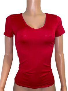 Luxury Red Casual Tops, Luxury Red Casual Top, Cheap Red Tops With Logo, Cheap Red Preppy Shirt, Cheap Red Slim Fit Shirt, Cheap Themed Red Tops, Cheap Red Women's Shirt, Cheap Red Tops For Day Out, Cheap Plain Red Tops