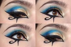 Egyptian Make Up, Egypt Makeup, Egyptian Eye Makeup, Cleopatra Makeup, Cleopatra Halloween, Egyptian Makeup, Egyptian Eye, Halloween Costumes Makeup, Creative Eye Makeup