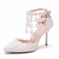 Step into elegance on your wedding day with our White Lace Flower Tassel Wedding Shoes. These exquisite shoes feature delicate lace and flower details adorned with charming tassels, making them the perfect choice for any bride seeking a blend of sophistication and romance. Crafted from high-quality materials, these shoes ensure comfort and durability throughout your special day. Let these shoes be the perfect finishing touch to your bridal ensemble. Product information: Lining material: Imitatio Wedding Shoes Bride Comfortable, Wedding Shoes Sandals, Pink Wedding Shoes, Shoes Bride, Wedding Shoes Lace, Wedding Shoes Bride, Bridal Wedding Shoes, White Wedding Shoes, Super High Heels