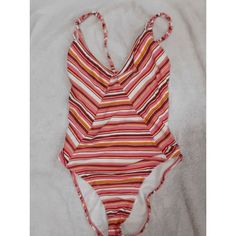 Nwt No Boundaries Pink Striped One-Piece Swimsuit Junior Size L 11-13 Cut High In Hips Polyester Spandex Built In Bra Striped Lined Bodysuit For Vacation, Striped Bodysuit With Lined Body For Vacation, Casual One Pieces With Lined Body For Poolside, Striped Fitted Bodysuit For Beach, Striped Sleeveless Bodysuit For Beachwear, Striped Fitted Bodysuit For The Beach, Striped One-piece Bodysuit For Beach, Summer Multicolor Bodysuit With Lined Body, Striped Beachwear Bodysuit For Poolside