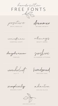 the different types of calligraphy that are used in this type of handwriting and lettering