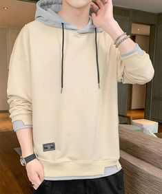 Material : Polyester Design: Hooded Decoration: D rawstring Style : Aesthetic Size (cm) Length Sleeve Chest Shoulder S 64 49.5 100 55.5 M 66 51 104 57 L 68 52.5 108 58.5 XL 70 54 112 60 XXL 72 55.5 116 61.5 3XL 74 57 120 63 4XL 76 58.5 124 64.5 Size (inch) Length Sleeve Chest Shoulder S 25.19 19.48 39.37 21.85 M 25.98 20.07 40.94 22.44 L 26.77 20.66 42.51 23.03 XL 27.55 21.25 44.09 23.62 XXL 28.34 21.85 45.66 24.21 3XL 29.13 22.44 47.24 24.80 4XL 29.92 23.03 48.81 25.39 Casual Beige Hoodie With Ribbed Cuffs, Khaki Long Sleeve Hoodie For Spring, Khaki Cotton Hoodie With Drawstring Hood, Beige Relaxed Fit Hooded Hoodie, Spring Khaki Hoodie Sweatshirt, Khaki Long Sleeve Sweatshirt With Drawstring Hood, Khaki Cotton Hooded Hoodie, Hooded Khaki Cotton Sweatshirt, Casual Beige Hooded Sweatshirt