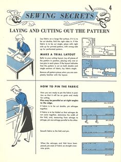 an instruction manual for sewing with instructions on how to sew