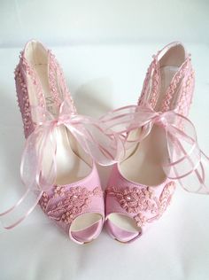 Pink Wedding Shoes With 4-inch Heel, Pink Closed Toe Wedding Shoes With 4-inch Heel, Elegant Pink Wedding Shoes For Bridal Shower, Pink Closed Toe Wedding Shoes, Lace-up Pink Wedding Shoes, Formal Pink Closed Toe Wedding Shoes, Pink Almond Toe Wedding Shoes For Formal Occasions, Formal Pink Wedding Shoes With Almond Toe, Pink Closed Toe Wedding Shoes For Party