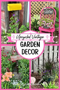 garden decor with pink and yellow accents