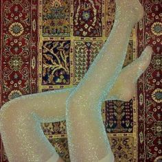 Ovulation Aesthetic, Pavarti Patil, Post Soviet Aesthetic, Gold Tights, Shimmer Tights, Soviet Aesthetic, Funky Tights, Aesthetic Glitter, Post Soviet