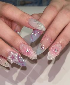 Ugly Nails, Gel Nails Diy, Blush Nails, Pretty Gel Nails, Really Cute Nails, Cute Gel Nails, Soft Nails, Jelly Nails, Kawaii Nails