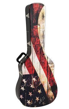 an ukulele with the american flag painted on it's back and sides