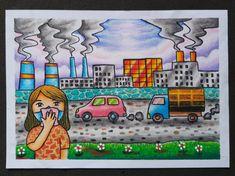 Air Pollution Drawing Competition, Save Water Poster Drawing, Drawing Pictures For Kids, Nursery Drawings, Earth Day Drawing, Neem Soap, Butterfly Art Drawing, Oil Pastel Drawings Easy