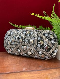 Fashion handbag / clutch . High quality hardware . Crystal work. Velvet body and hand embroidery. gold cut Dana and bead work. Comes with chain Crystal Work, Bright Gold, Gold Mirror, Clutch Handbag, Fashion Handbags, Clutches, Bead Work, Hand Embroidery, Velvet