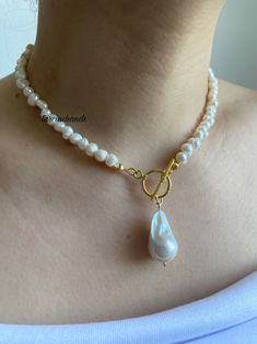 Unique Baroque Pearl Gold Toggle Pendant: Bridal Bridesmaid Necklace, Anniversary Special Gifts for Her - Etsy Turkey Special Gifts For Her, Pearl Necklace Set, Jewellery Store, Handmade Jewelry Diy, Bridesmaid Necklace, Jewelry Diy, Baroque Pearls, Jewelry Stores, Necklace Set