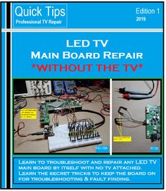 the front cover of an electronic repair manual, with instructions on how to use it