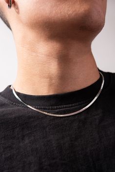 This herringbone chain necklace is simple but distinct. Its nature is precise and impactful, yet it can carry an understated, toned-down look. It is up to you in how you want to express yourself through this piece of jewelry. It can be worn for any occasion, party, or event; either casual or formal. Size Length: 16 in (40.64 cm)Width: 0.15 in (0.38 cm)Extension: 3 in (7.62 cm) QualityMade with stainless steel, they're made to last for a lifetime. The necklace is fastened together with a large lo Luxury Silver Herringbone Necklace For Gift, Herringbone Necklace Men, Luxury Silver Herringbone Necklace As Gift, Fallen Star, Keeping Up Appearances, Buy List, Herringbone Chain, Herringbone Necklace, Silver Chain Necklace