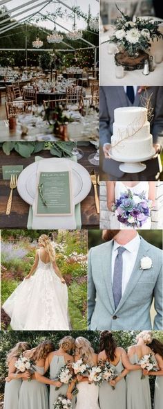 a collage of photos showing different types of wedding decorations